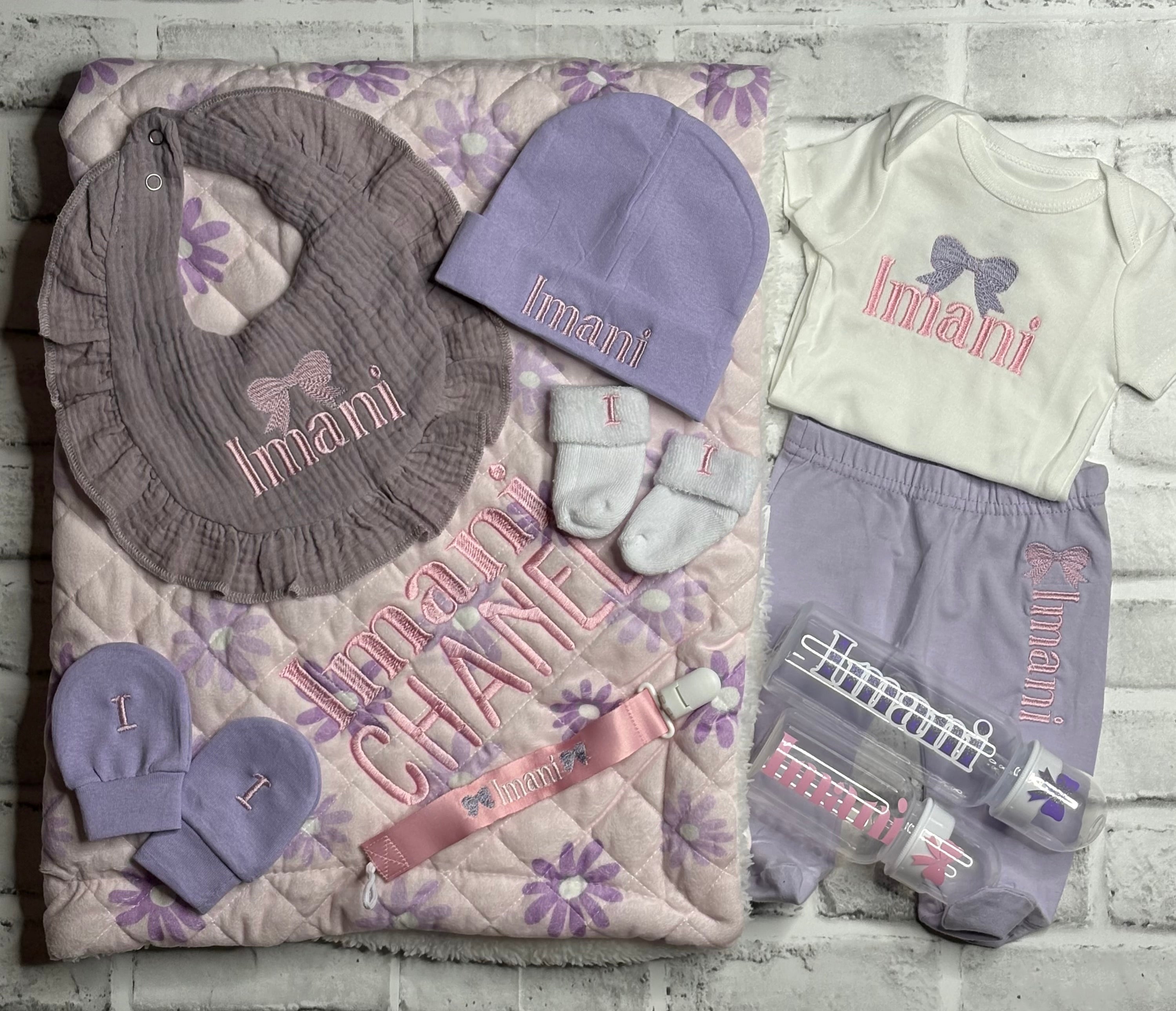 Embroidered Baby Set