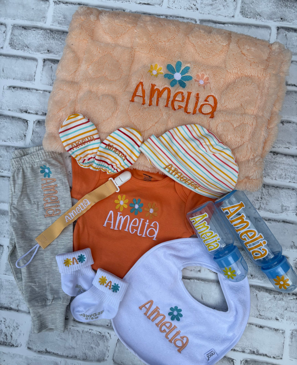 Embroidered Baby Set