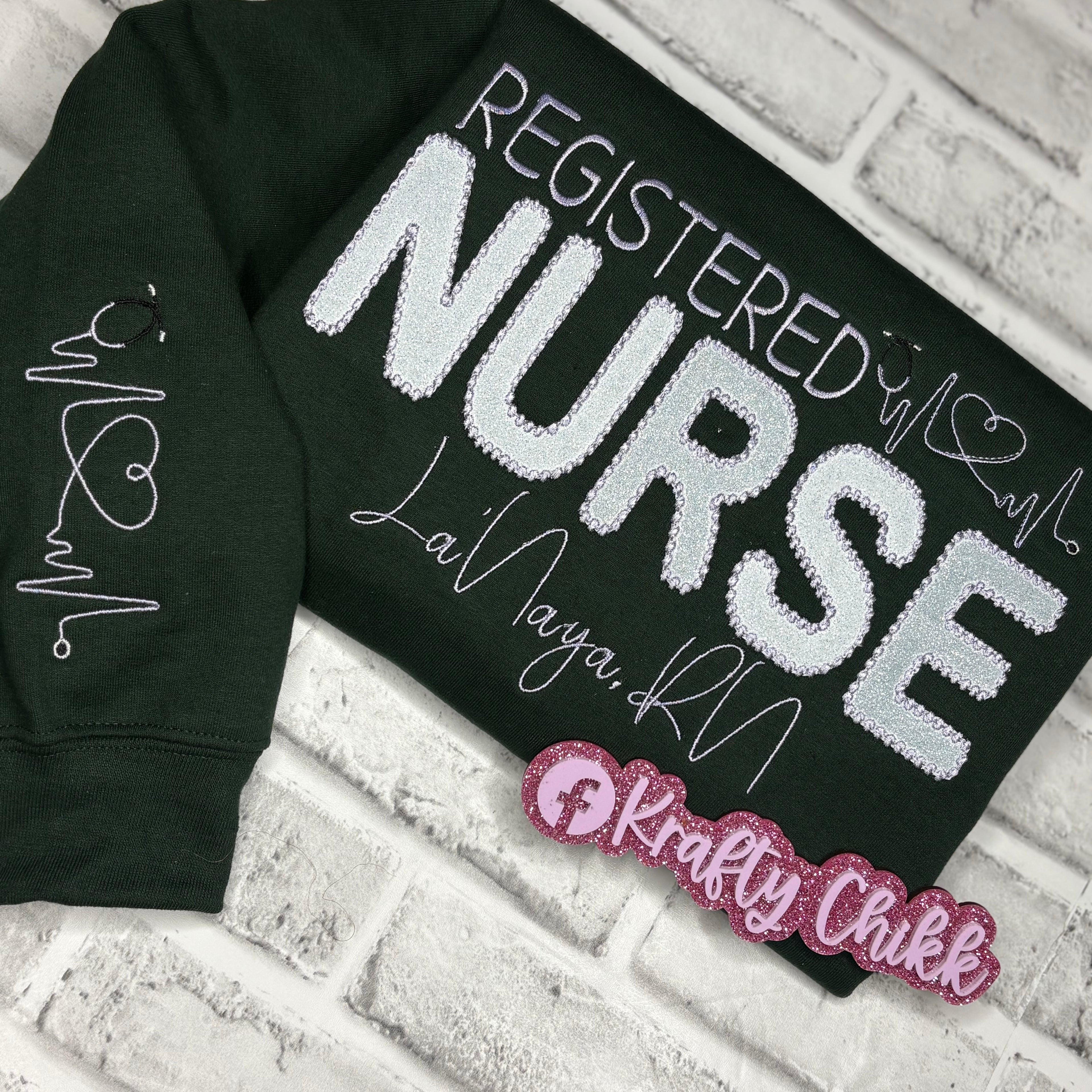 Personalized Registered Nurse Embroidered Sweatshirt