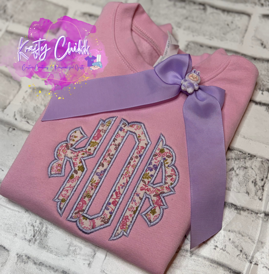 Toddler Scallop Monogram Sweatshirt